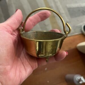 Vintage Brass Miniature Cauldron